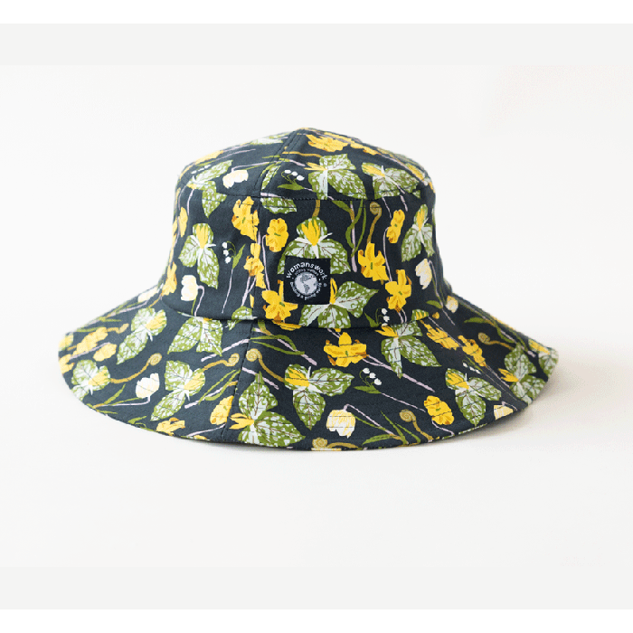 Cotton Bucket Sun Hat -- Woodland Garden